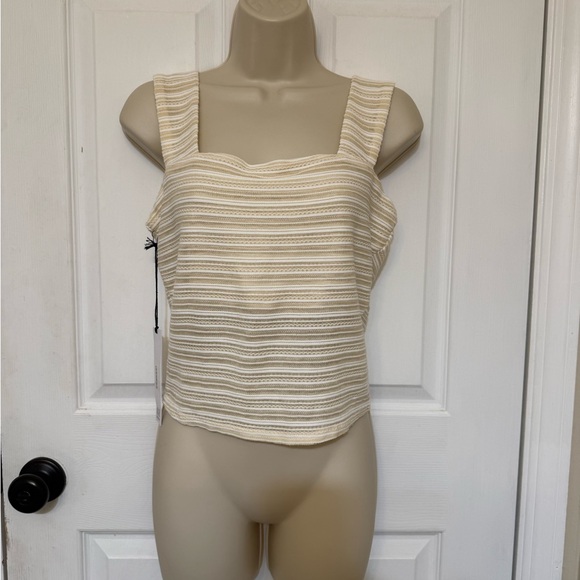 NWT NSR Beige Ribbed Knit Tank Top Size L - Picture 3 of 5
